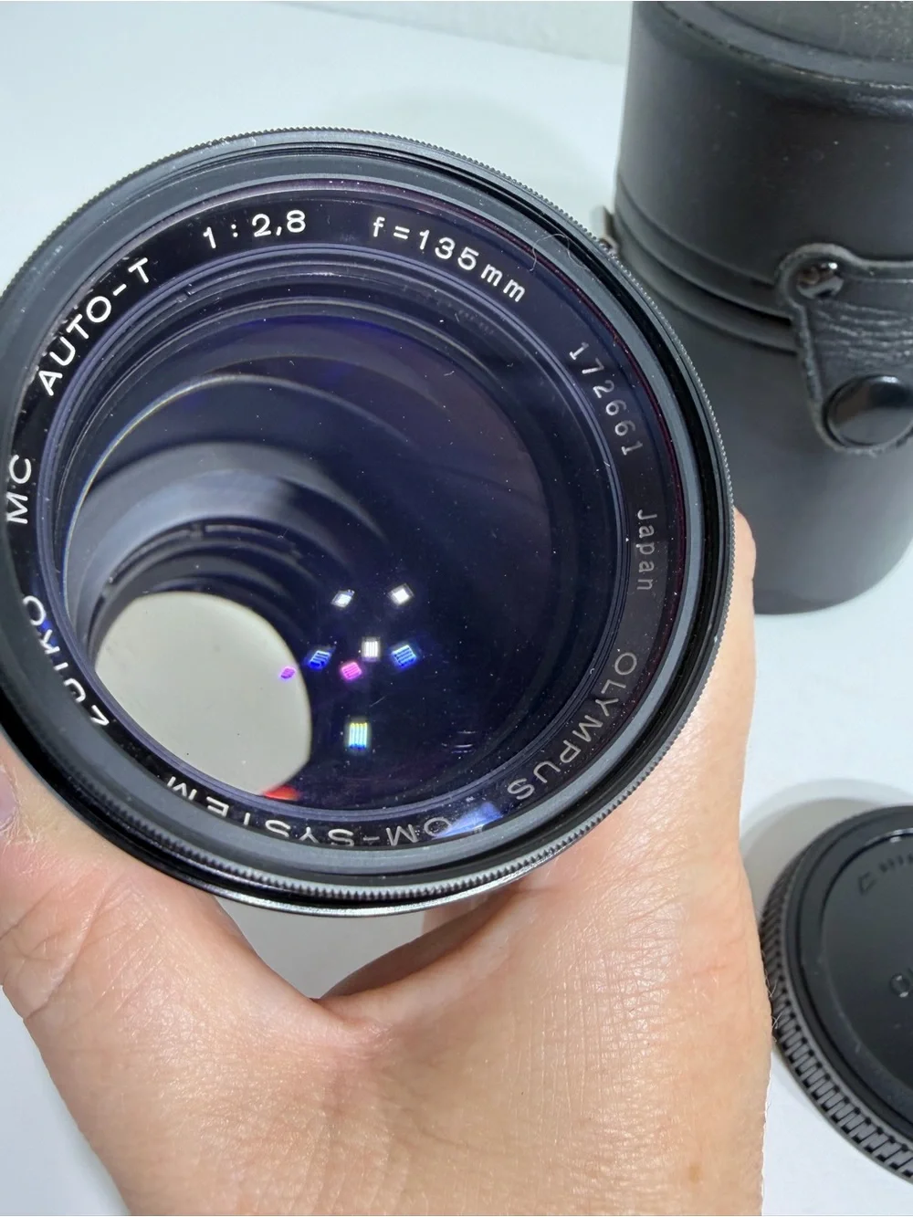 Vintage Olympus 135mm F2.8 Lens with Case